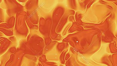 Deep orange background liquid with white particles, suitable for backgrounds