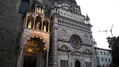 The Majestic Cathedral of Santa Maria Maggiore in Bergamo at evening