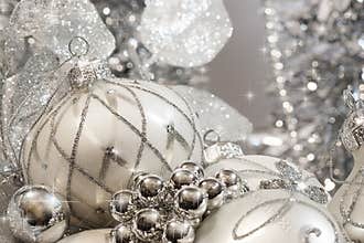 Silver Ivory Christmas Ornaments