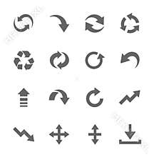 Simple Icon set related to Interface Arrows