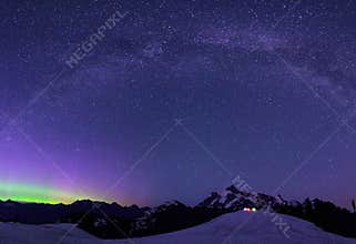 Aurora Borealis and Milky Way from Artist Point