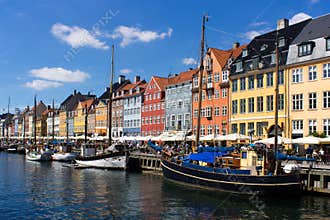 Nyhavn district in Copenhagen, Denmark
