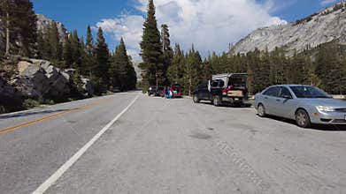 Yosemite Tioga Road 3 Olmsted Point to Tuolumne Meadow 06 Front View Driving Plate World Heritage Site