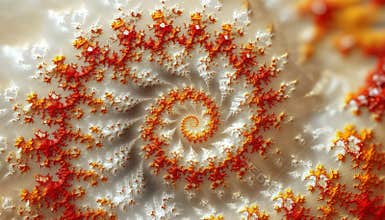 Intricate and colorful fractal patterns swirling in vibrant natural designs