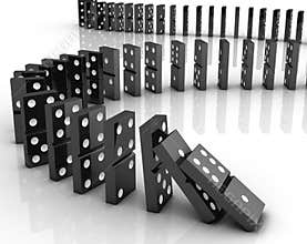 Dominoes falling