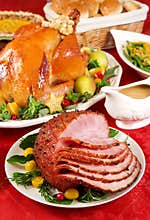 Honey glazed ham