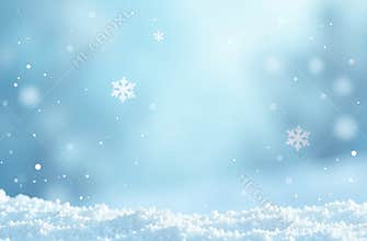 winter background. snow and frost on blue background. Merry christmas and Happy New Year