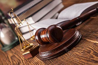Closeup of justice mallet