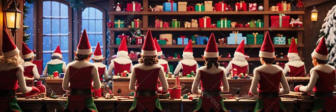 Santa\'s Workshop Christmas Scene