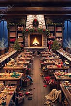Santa\'s Workshop Christmas Scene