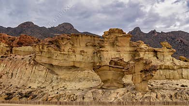 View of the Erosions of Bolnuevo, Las Gredas, Mazarron. Murcia