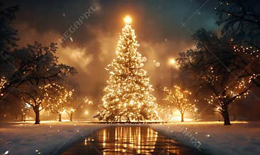 Snowy Christmas Night