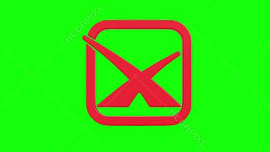 Rejection sign on green background. Isolated 3D render