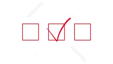 Red check mark drawing, animated over a checkbox