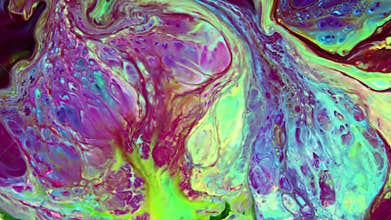 Timeless Abstract Color Paint Pattern Moving Creature Chaos Background