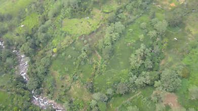 Waterfall in deep forest near Nuwara Eliya in Sri Lanka