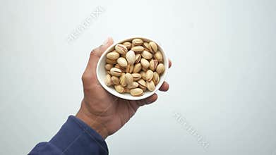 top view of hand pick cashew nuts