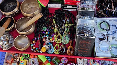 Artful Finds of Decorative Items and Jewelry Sparkling in a Dharamshala Shop