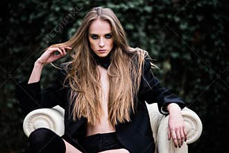 Gorgeous fashion woman portrait outdoors