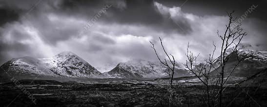 Loch Tulla a a stunning freshwater lake with beautiful mountains located in the heart of Scotland