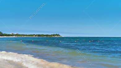 Tropical Caribbean beach clear turquoise water Playa del Carmen Mexico