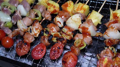 Homemade cooking , Grilled pork barbecue, roasted , ??BBQ food.