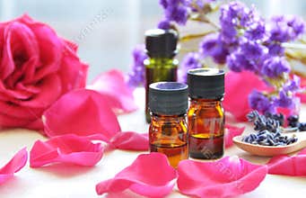 Aromatherapy oils with roses