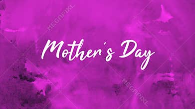 Delicate watercolor Mothers Day greeting in cursive letters