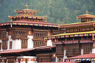 buddhist fortress (dzong) in punakha (bhutan)