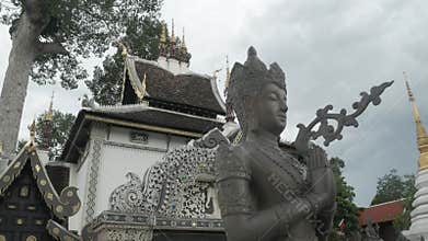 view outside of the City Pillar Shrine (San Lak Mueang) of Chiangmai city in northern of Thailand