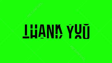 Bold \'THANK YOU\' Message in Black Capital Letters Centered on Bright Green Background