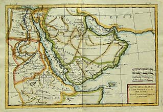 Antique map of Arabian Peninsula & Eastern Africa