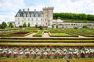 Colorful garden at a french chateau