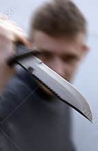 Violent Knife Attack - with action blur