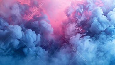 Blue and pink smoke swirling