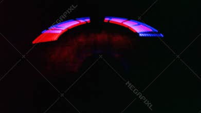 shone staffs quickly rotate on circle in utter