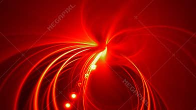 Red and yellow fractal circles enlarging, diminishing in size.