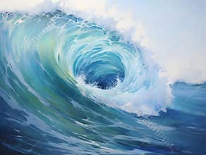 Close-up view of huge ocean waves
