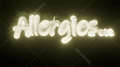 3d render of text spelling out allergies with weeds