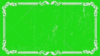 Effect Retro Frame. Vintage film effects on green screen. Vintage recreated frame from a silent film era. Ideal for