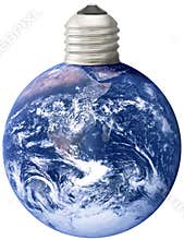 Earth with lightbulb base
