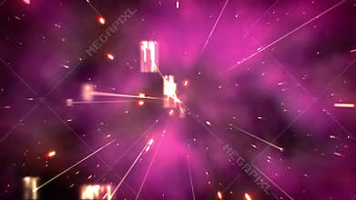 Purple images and glows floating