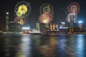 Hong Kong Chinese New Year Fireworks at Victoria Harbour