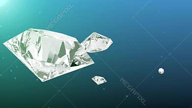 Abstract blue background with rotating diamonds