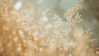 Dry golden grass in warm sunlight background