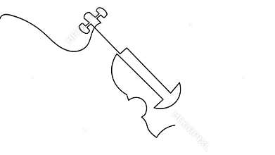 Classical violin one line art continuous drawing loop animation