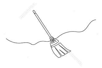 Minimalist style drawing isolated sweeper illustration continuous line