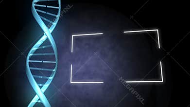 Blue DNA next to a frame
