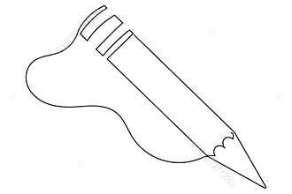 Pencil icon continuous line drawing minimalist style isolate outline