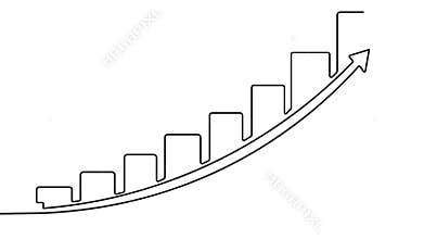 Business growth bar chart icon minimal one line art clean animation video